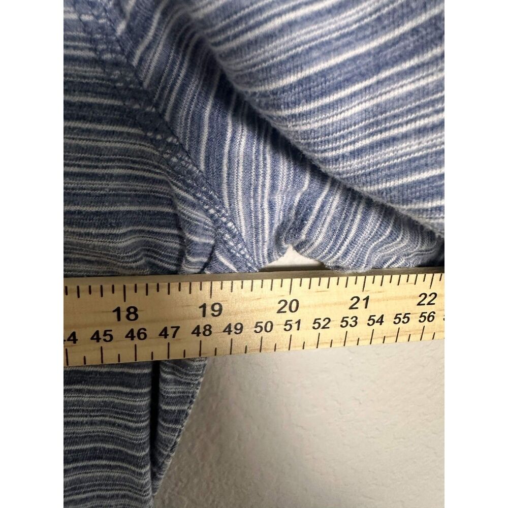 Talbots Womens XLP Petite Blue White Striped 3/4 Sleeve V-Neck Top Nautical Prep - Picture 6 of 6